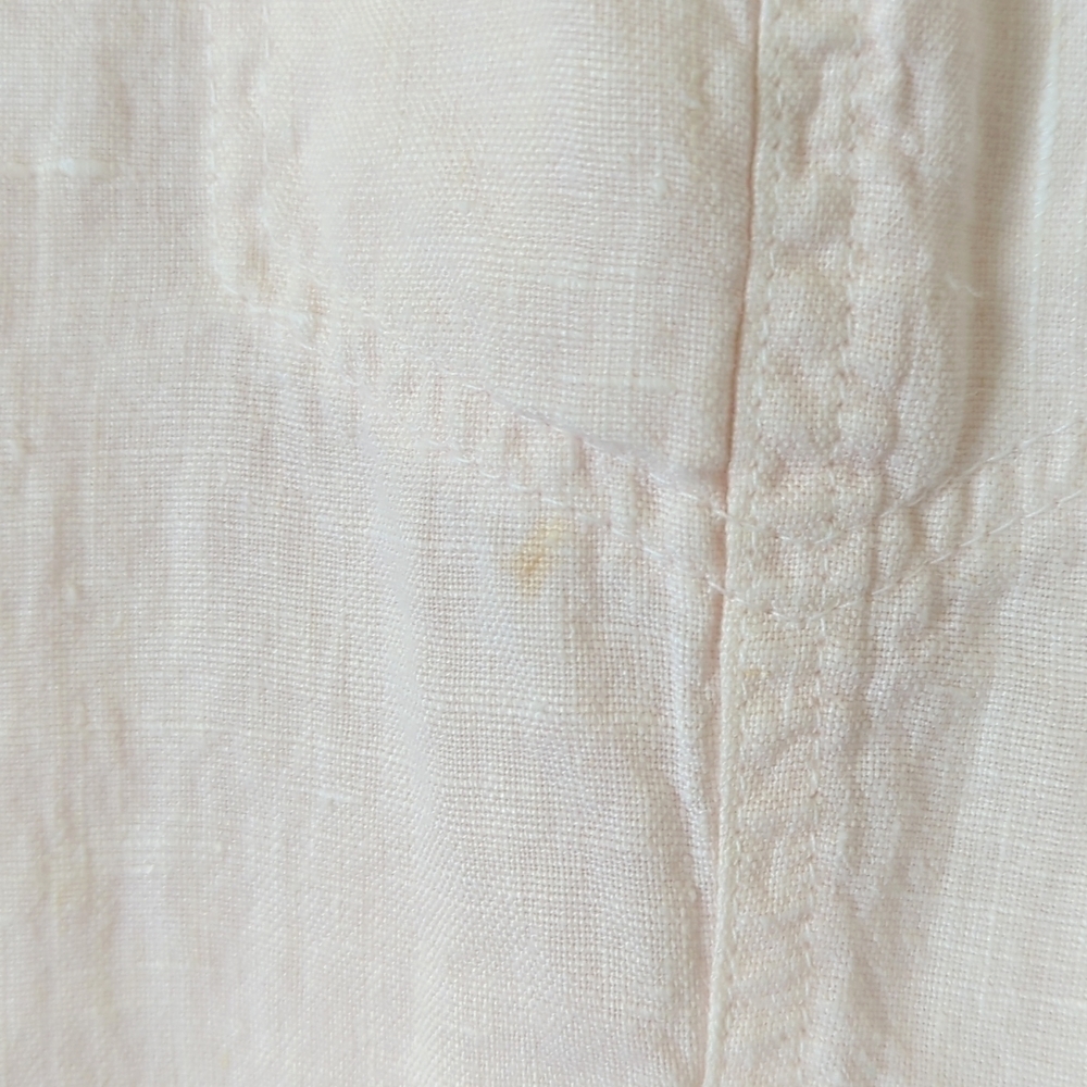City Lights 90's Vintage 100% Linen Long Sleeve Button Down Shirt Baby Pink M - Picture 8 of 15